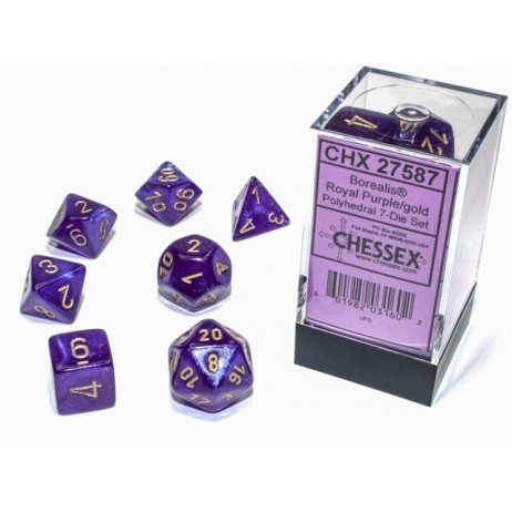 Set de 7 dés Luminary Violet Royal/Or