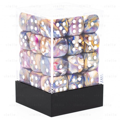 Set de 36 Dés 6 Festive Carousel/Blanc