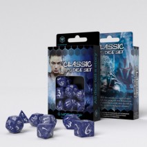 Set de Dés Classic RPG Cobalt & Blanc