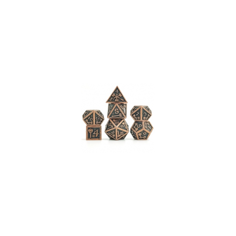 Lot de 7 Dés 16mm Hammer Bronze