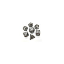 Lot de 7 Dés 14mm Métal Shiny Silver