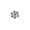 Lot de 7 Dés 14mm Métal Shiny Silver