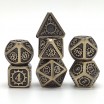 Lot de 7 Dés 14mm Métal Gear Gold