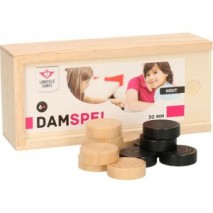Pions de Dames en Bois 30mm en Boite Bois