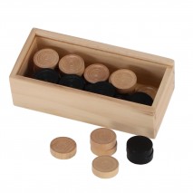 Pions de Dames en Bois 30mm en Boite Bois