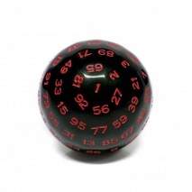 Dé 100 Faces Black / Red Opaque