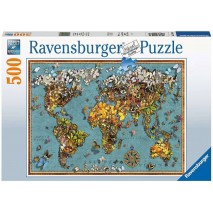 Puzzle 500p Mappemonde de Papillons