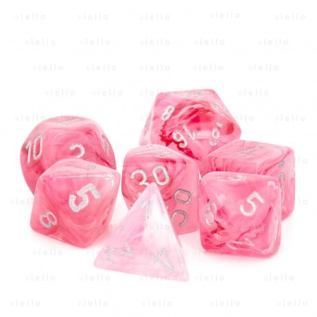Set de 7 dés Ghostly Glow Rose/Argent