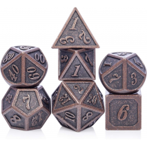 Lot de 7 Dés Métal Outlined Copper