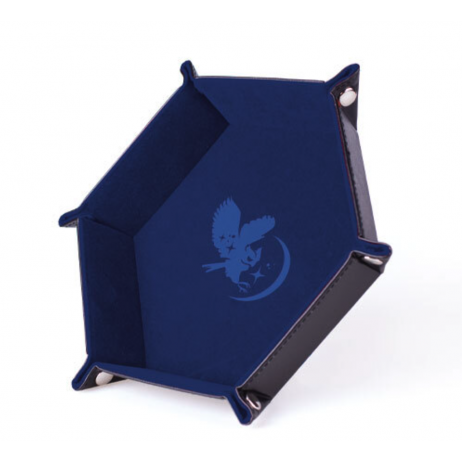 Piste de Dés Hibou Mystique Cuir et Velours Bleu