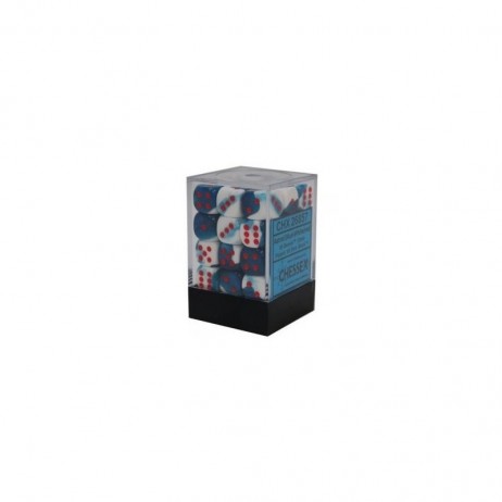 Set de 36 dés 6 Bleu Astral-Blanc/Rouge