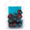 Set de 10 dés 10 Gemini Rouge Sarcelle/Or