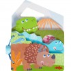 Livre en Bois pour Bébés Dinos