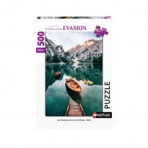 Puzzle 500p Barques du Lac de Braies, Italie