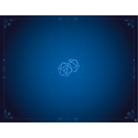 Tapis de Jeu D20 bleu saphir Neoprene 90x70 cm
