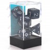 Set de 7 Dés Granite Stealth Bleu Nuit/Blanc