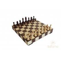 Échecs Erable Noyer Plateau + Pièces 36x36 cm