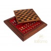 Ensemble Pièces Métal + Plateau Bois/Cuir 17x17cm