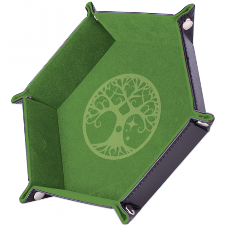 Piste de dé Yggdrasil Arbre Vert 19x19cm Cuir et Velours