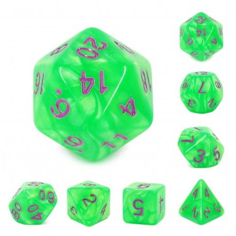 Kit de 7 Dés Green Pearl