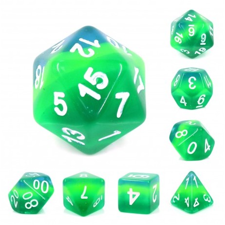 Kit de 7 Dés Green Translucent