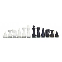 Pièces Échecs Laquées Noir Blanc Moderne roi 7.6 cm