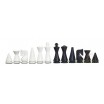 Pièces Échecs Laquées Noir Blanc Moderne roi 7.6 cm