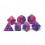 7 dés violet-bleu jumbo toxic