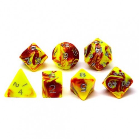 7 dés jaune-rouge jumbo toxic