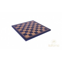 Plateau échecs simili bleu or 33x33 cm