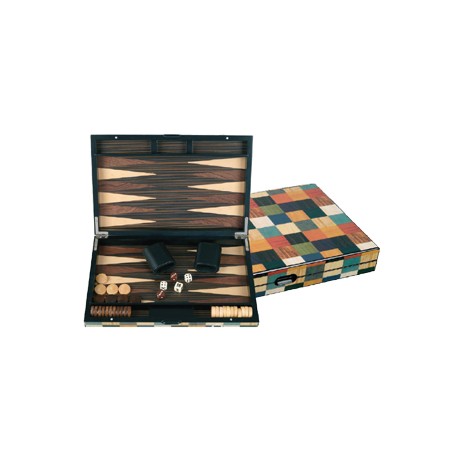Backgammon Marqueté Arlequin 38cm