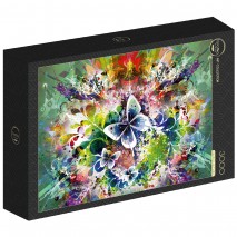 Puzzle 3000 p Fleurs et Papillons de Printemps