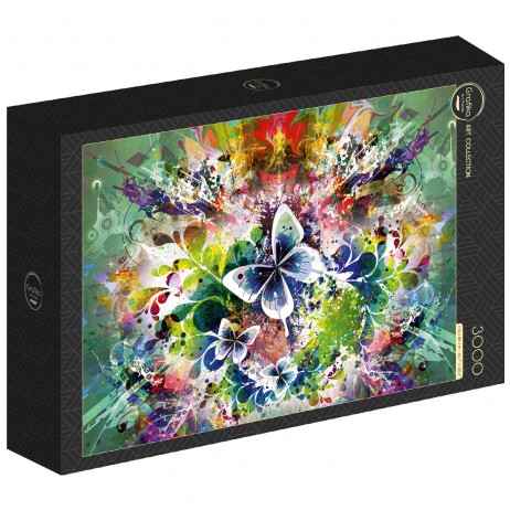 Puzzle 3000 p Fleurs et Papillons de Printemps
