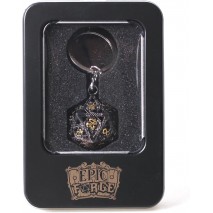 Porte clé D20 avec lot de 7 mini dés Métal