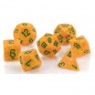 Set de 7 dés Granite Lotus Orange/Vert