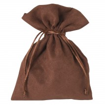 Bourse velours marron grande
