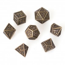 Lot 7 Dés Métal 16mm Hammer Gold