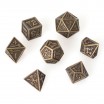 Lot 7 Dés Métal 16mm Hammer Gold