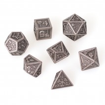 Lot 7 Dés Métal 16mm Hammer Silver