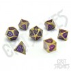 Set de dés Metal Coeur Violet