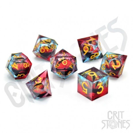 Set de dés Résine Yeux Dragon Chromatique