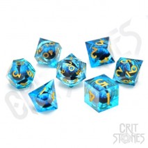 Set de dés Résine Yeux Dragon Glace