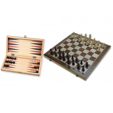 Échecs Backgammon Marqueté 29cm
