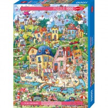 Puzzle 1000p Happy Town Good Morning Heye