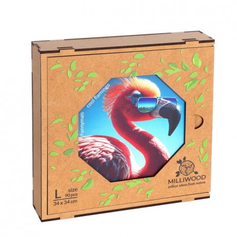 Puzzle 90 P Bois Cool Flamingo