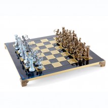 Jeu d'échecs Bronze Bleu Archers 28cm