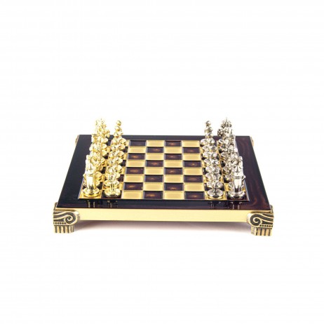 Jeu d'échecs Empire byzantin 20 cm or argent