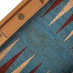 Backgammon Liège Rouge Bleu 30x20cm avec Racks