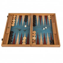 Backgammon Liège Rouge Bleu 48x30cm avec Racks