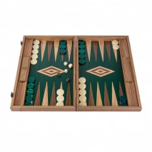 Backgammon Noyer Vert 48x30cm avec Racks